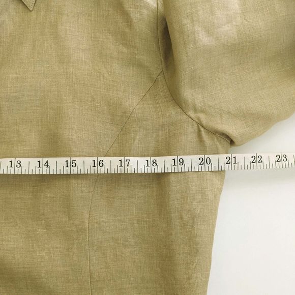 Jones New York Women's MED 100% Linen Tan Shift Dress Green Ombre - Picture 8 of 9